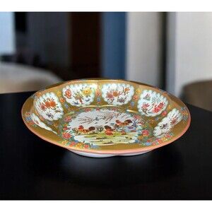 Vtg Daher Decorated Ware 1971 Tin Scalloped Bowl Rooster Design England